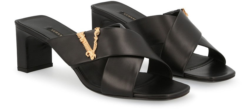 Versace Virtus crossover mule sandals