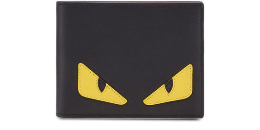 Fendi Monster Leather Fold Wallet In Multi