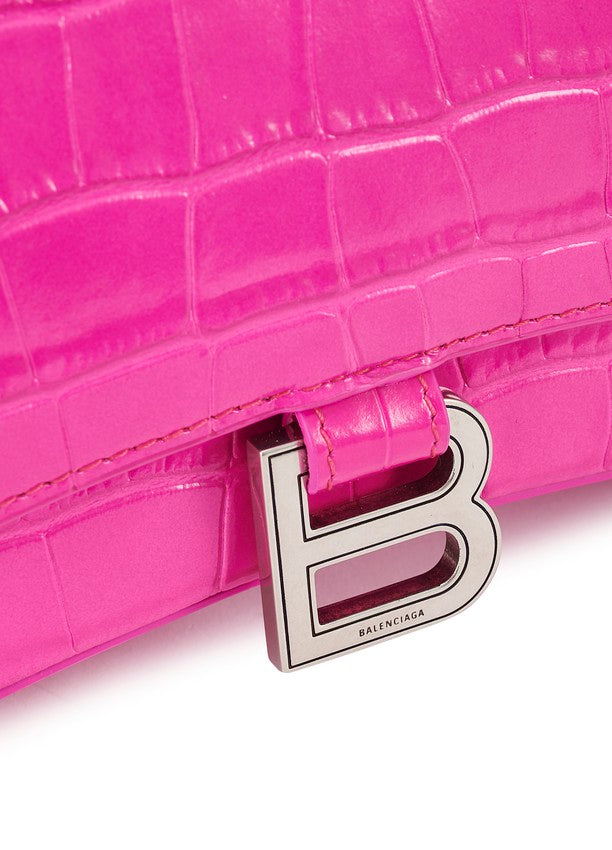 BALENCIAGA Bolso Hourglass Baguette efecto cocodrilo