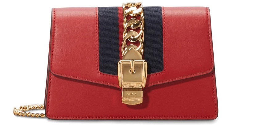 Bolso mini con cadena GUCCI Sylvie de piel