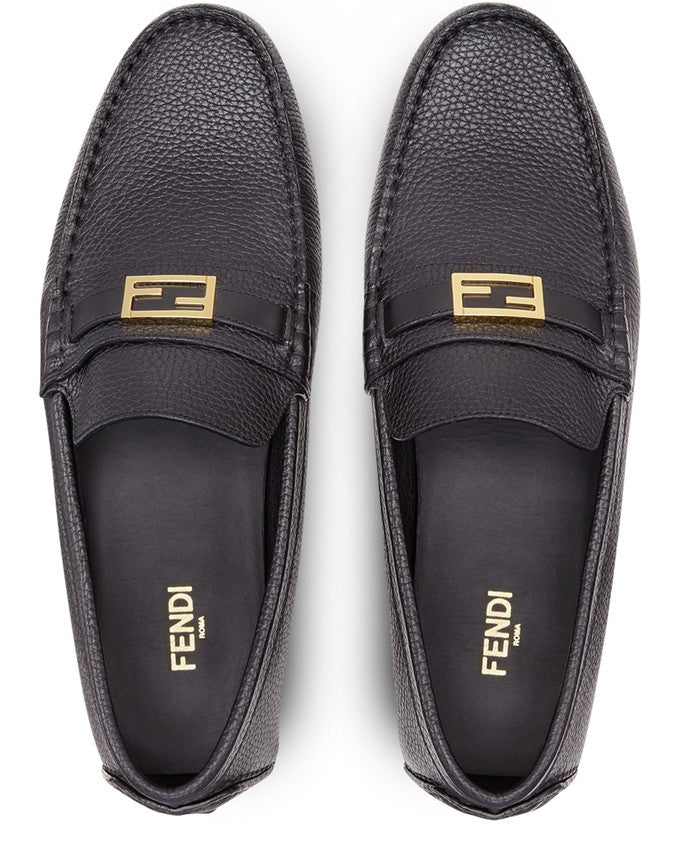 FENDI Pilote en cuir noir