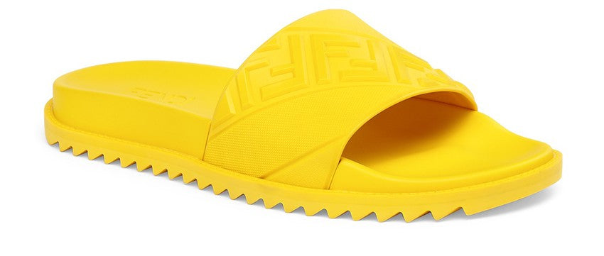 FENDI Yellow rubber slides