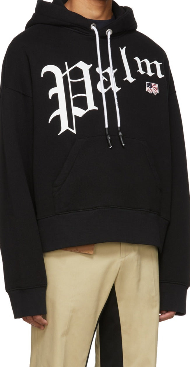 Hombres Palm Angels Negro New Gothic Sudadera con capucha