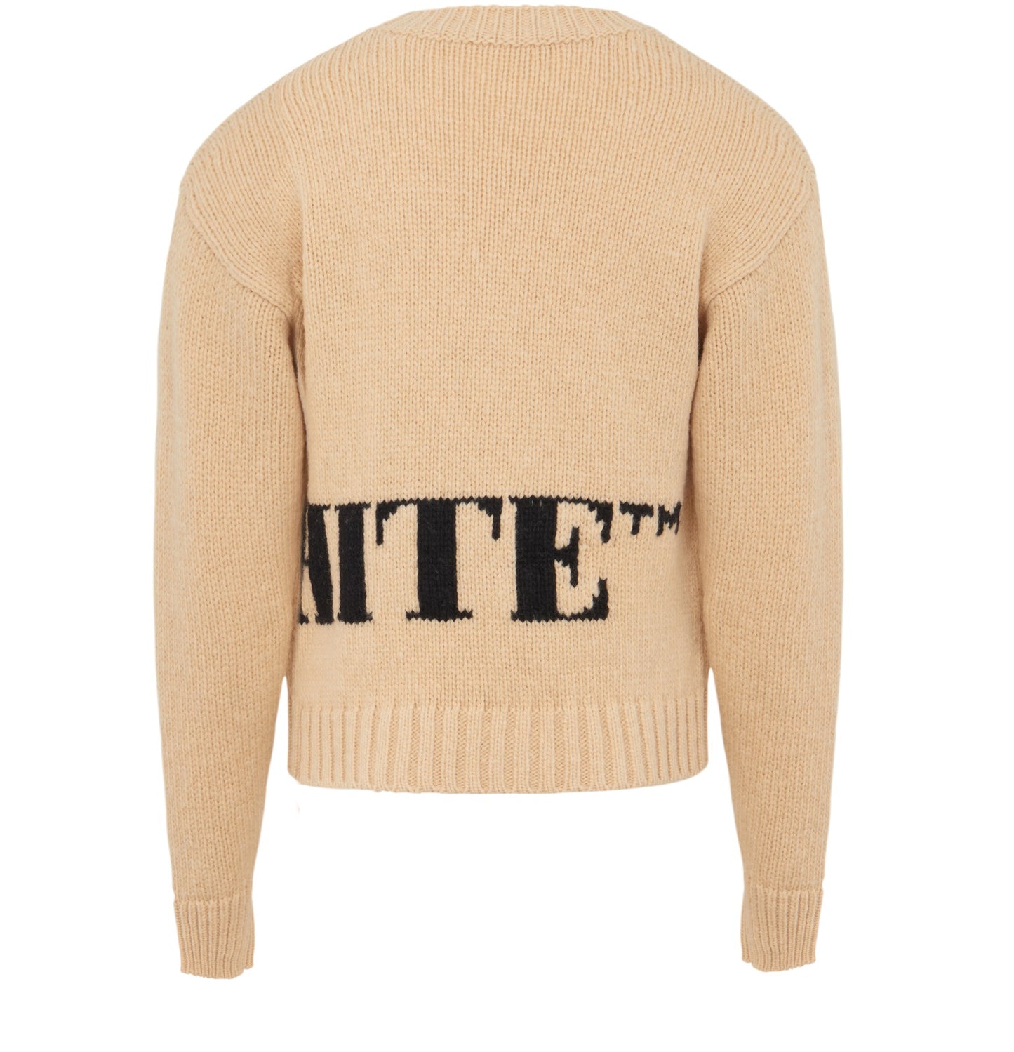 OFF-WHITE Jersey con cuello redondo y logo en intarsia