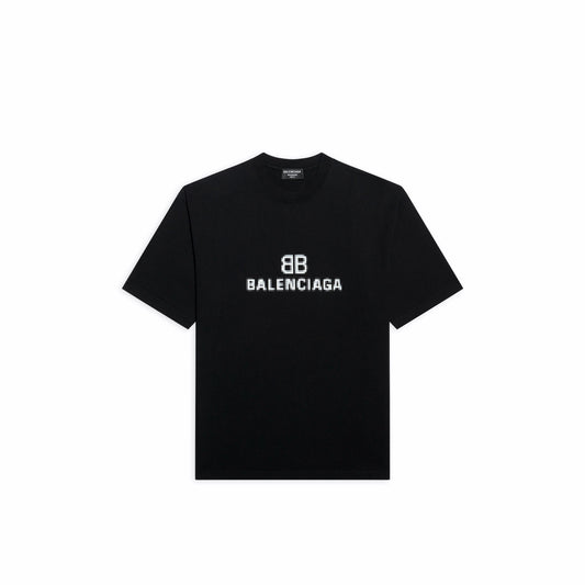 BALENCIAGA BB PIXEL MEDIUM FIT T-SHIRT IN BLACK