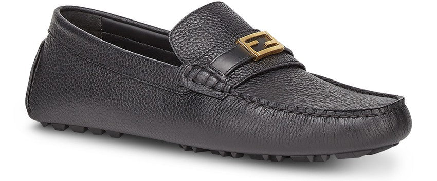 FENDI Pilote en cuir noir