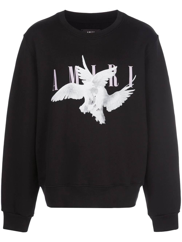 Women Amiri Black Doves Sweatshirt