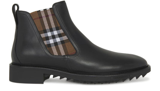 BURBERRY Leather check boots