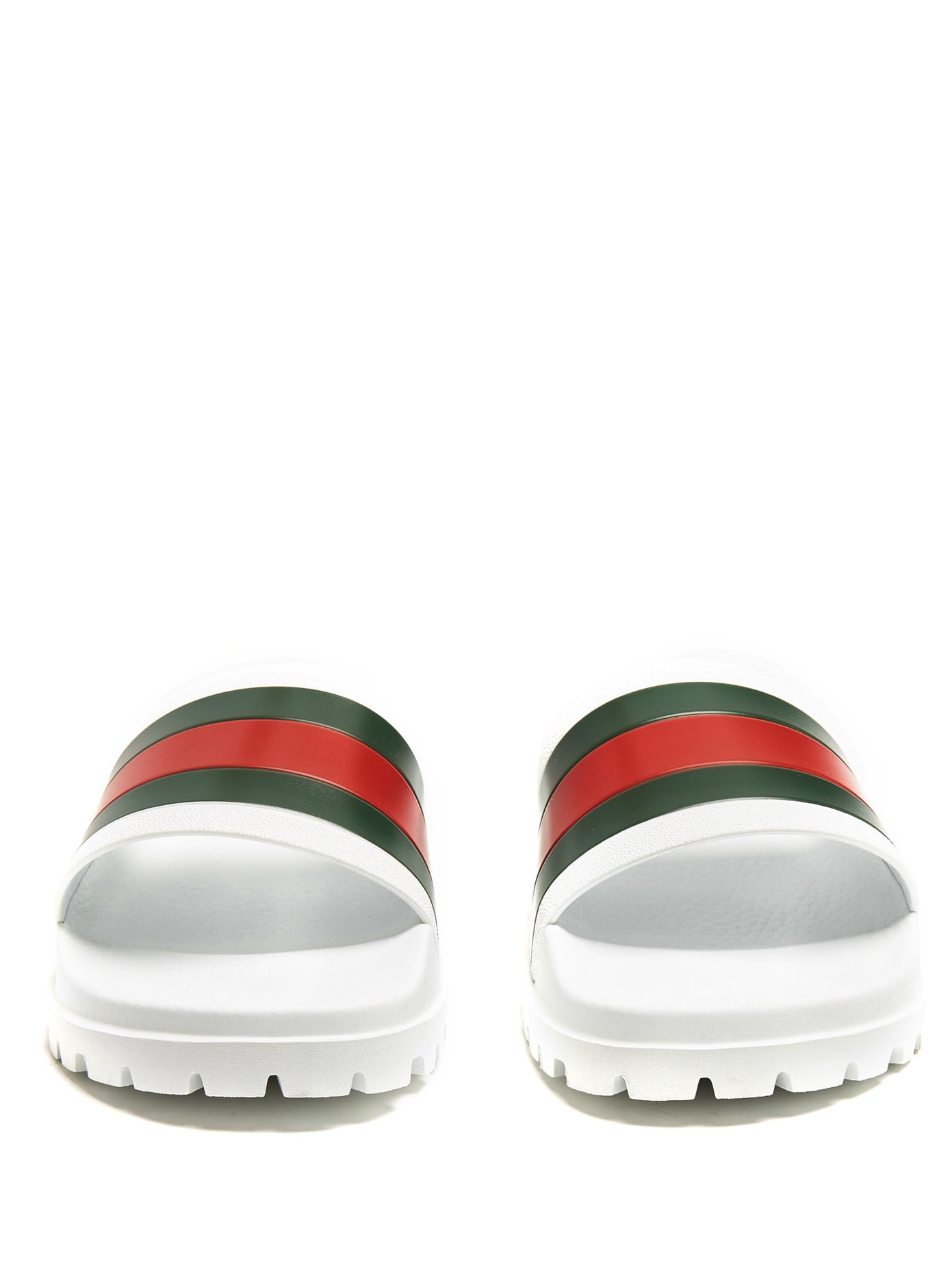 Men Gucci Web slide sandal in White