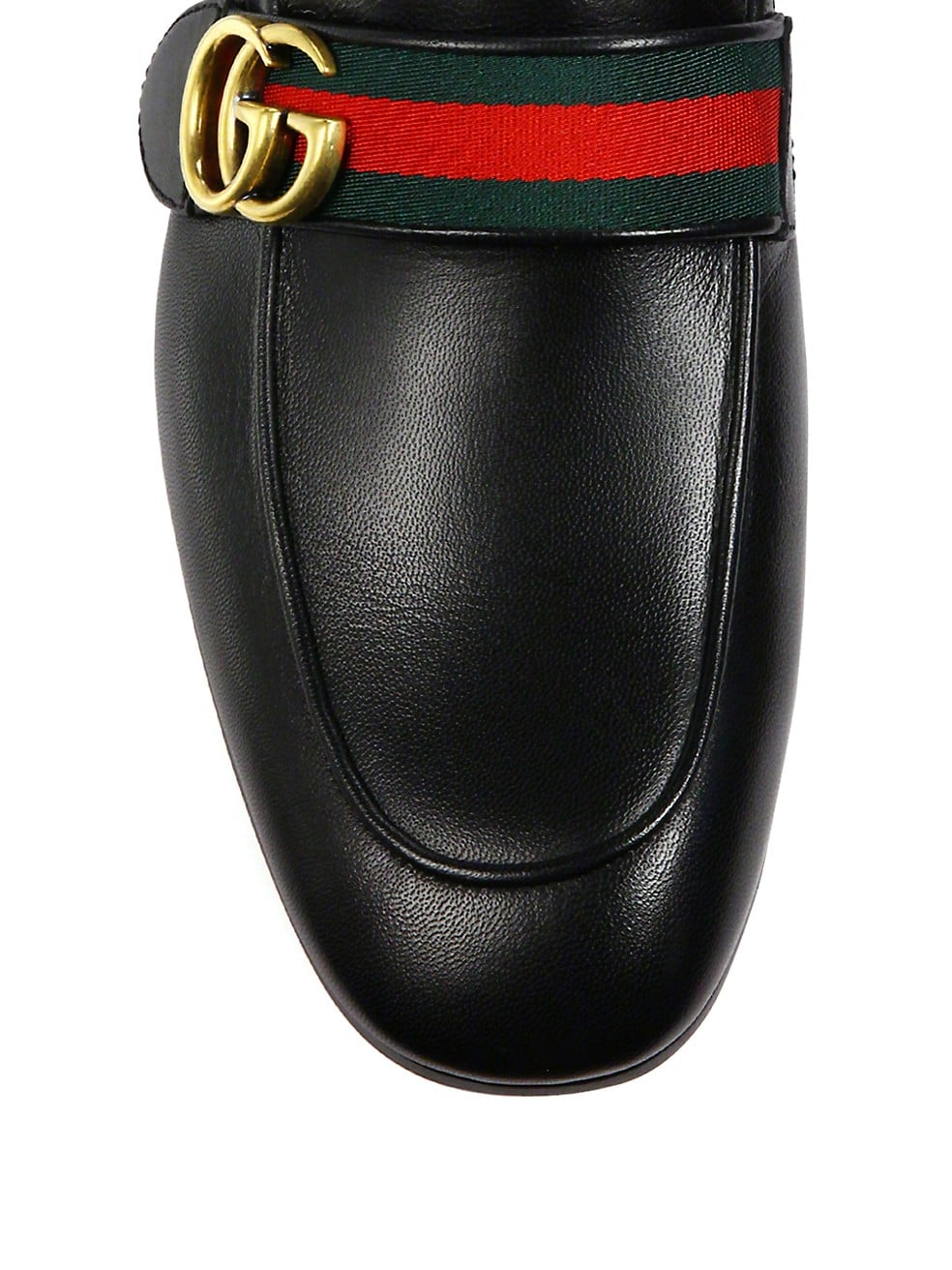 Mocassins en cuir Gucci avec bande Web GG