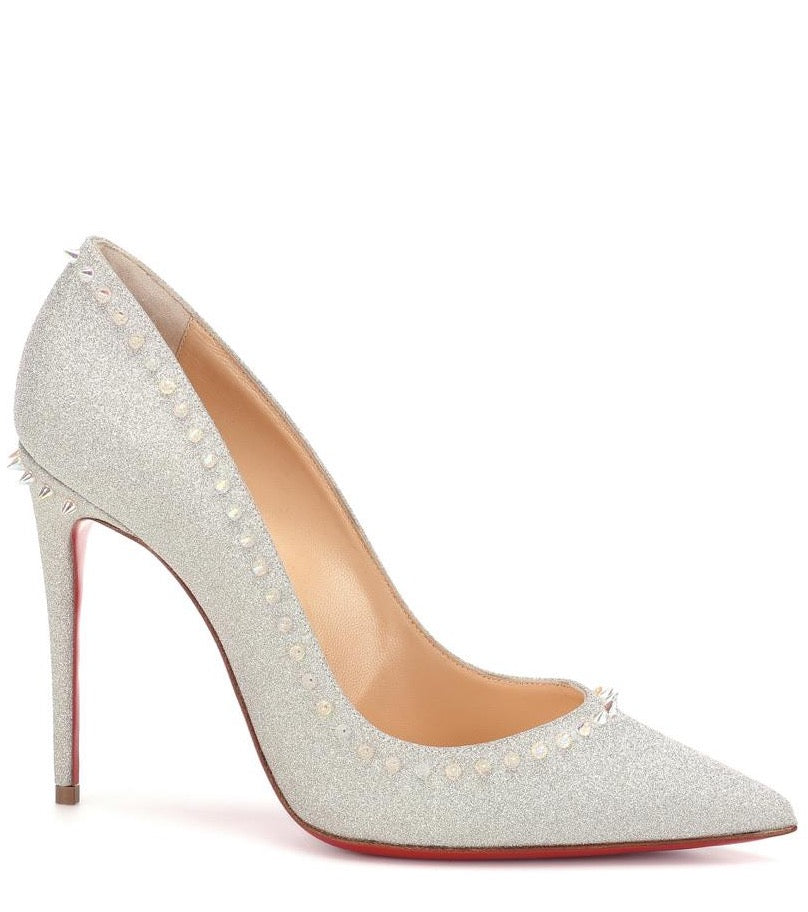 MUJER CHRISTIAN LOUBOUTIN ANGALINA 100 BOMBAS CON BRILLO DECORADO