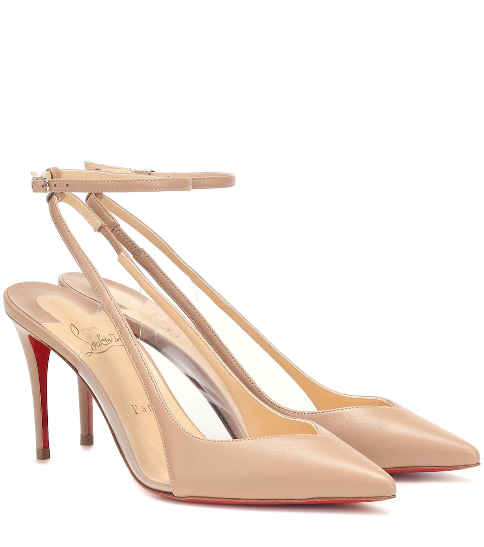 CHRISTIAN LOUBOUTIN 85 leather slingback pumps