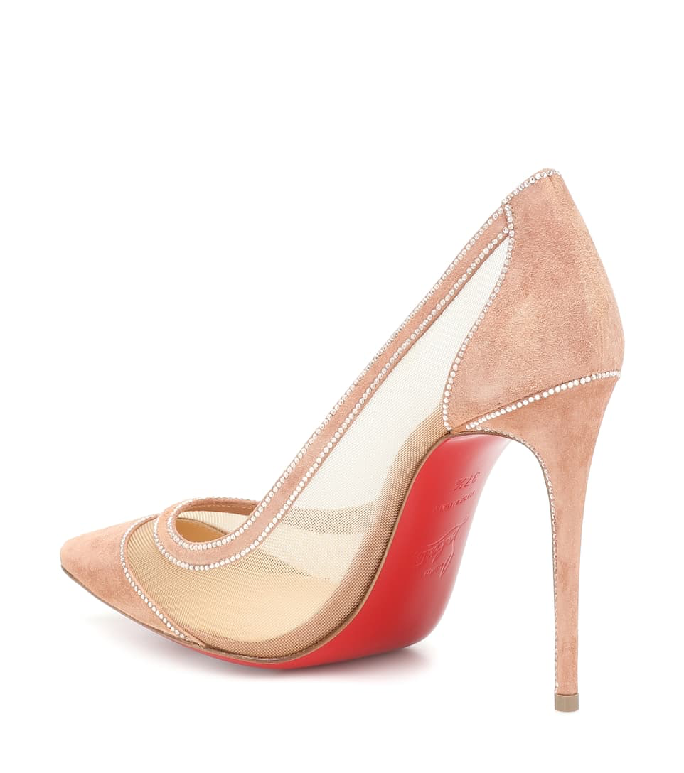 MUJER CHRISTIAN LOUBOUTIN Salón Galativi 100 de ante y malla 