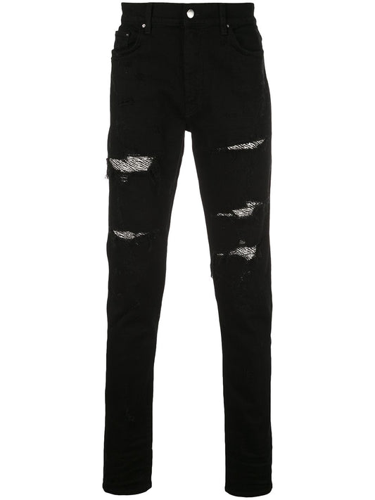 MEN AMIRI Sequin Zebra skinny jeans