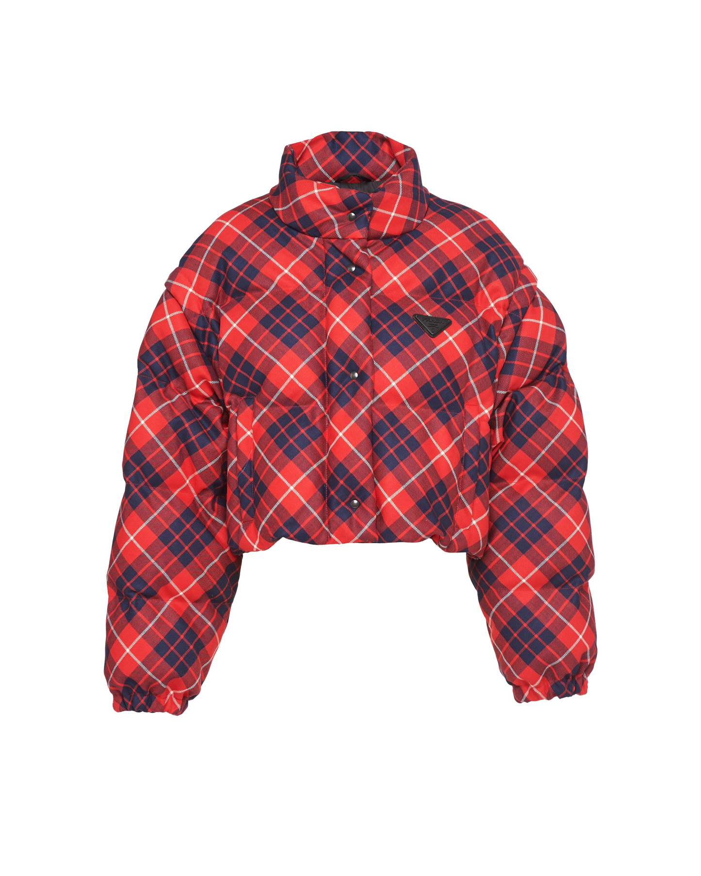 Prada Plaid puffer jacket detachable sleeves