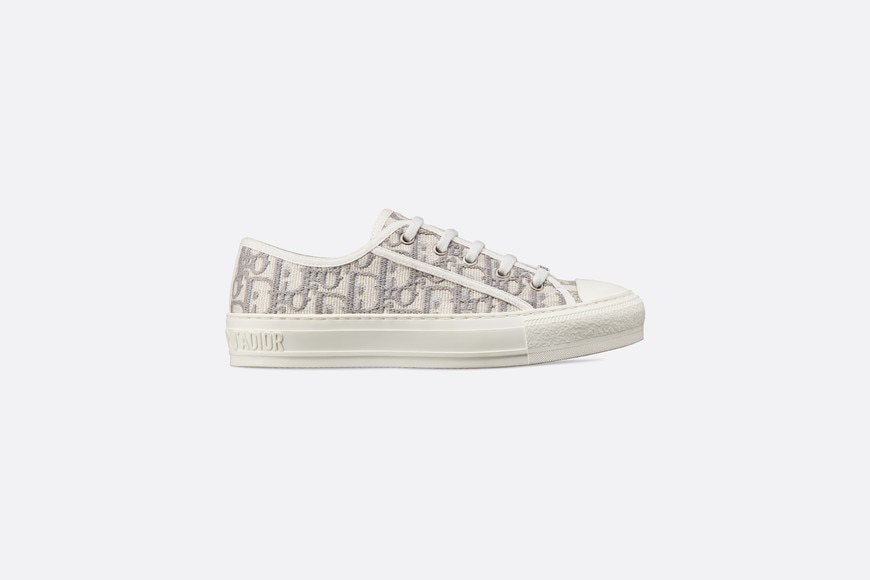 WOMEN DIOR GRAY WALK'N'DIOR DIOR OBLIQUE EMBROIDERED COTTON SNEAKER