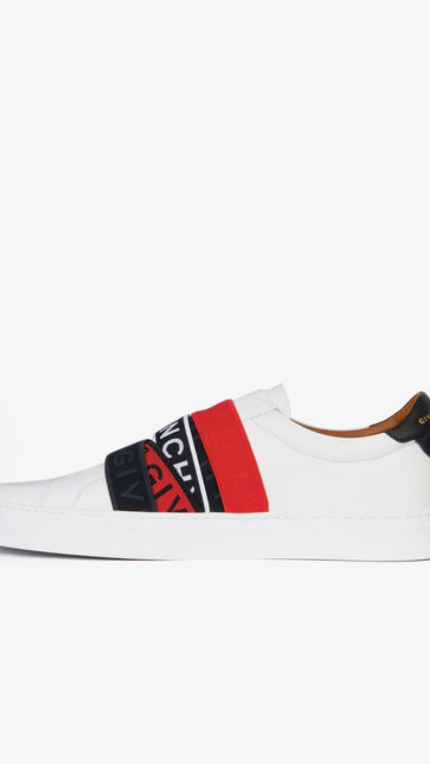 MEN GIVENCHY 4G WEBBING SNEAKERS IN LEATHER