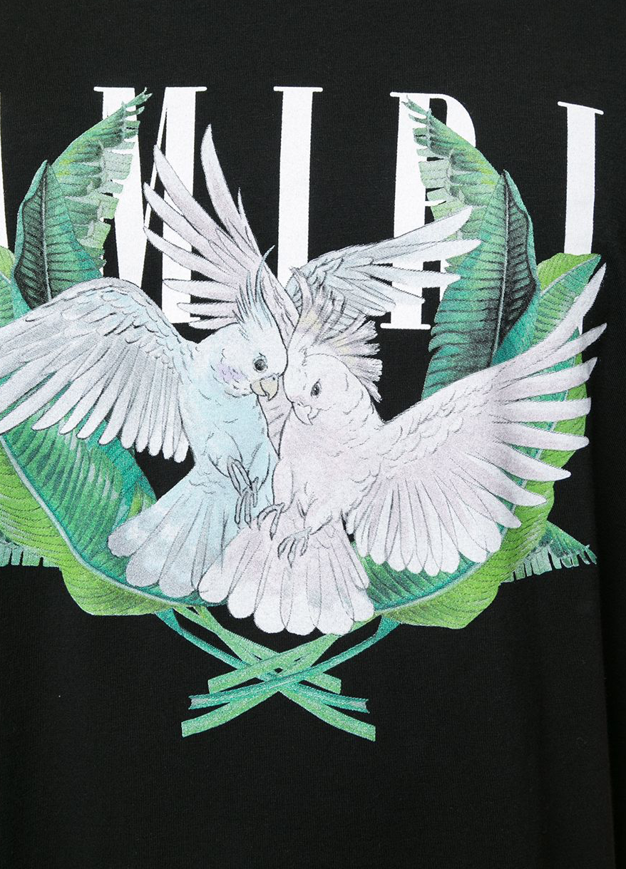 Camiseta mujer AMIRI estampado pareja pájaros 