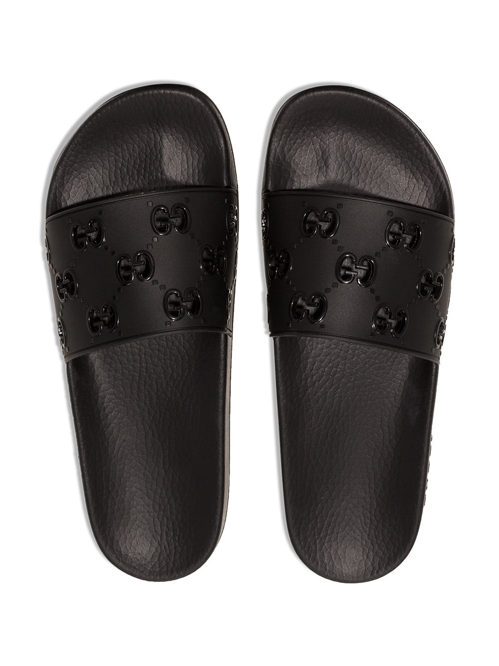 Gucci rubber GG slide sandal in Black