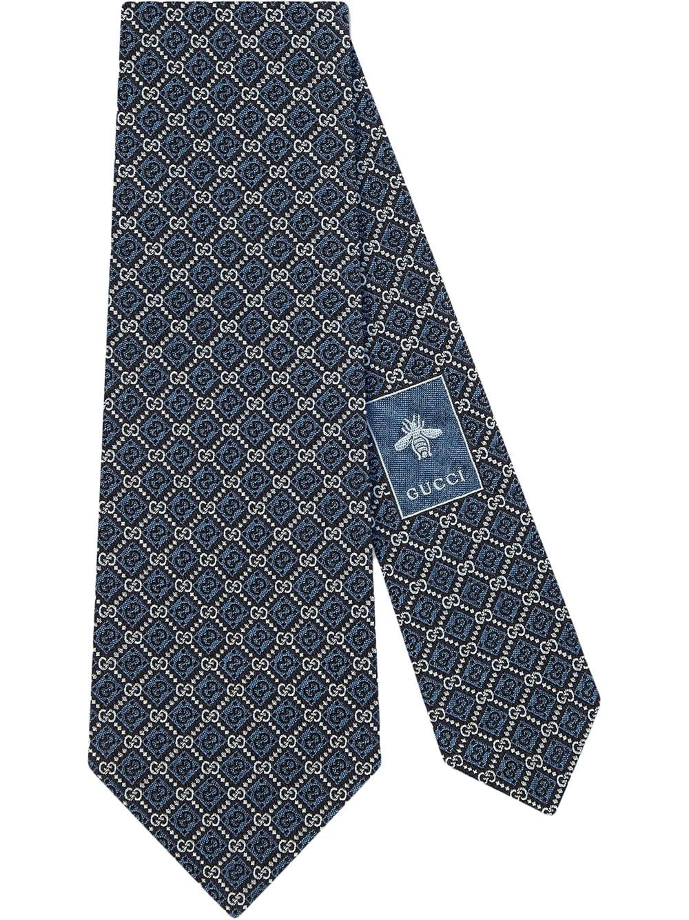 Corbata de seda con motivo de rombos GG de Gucci