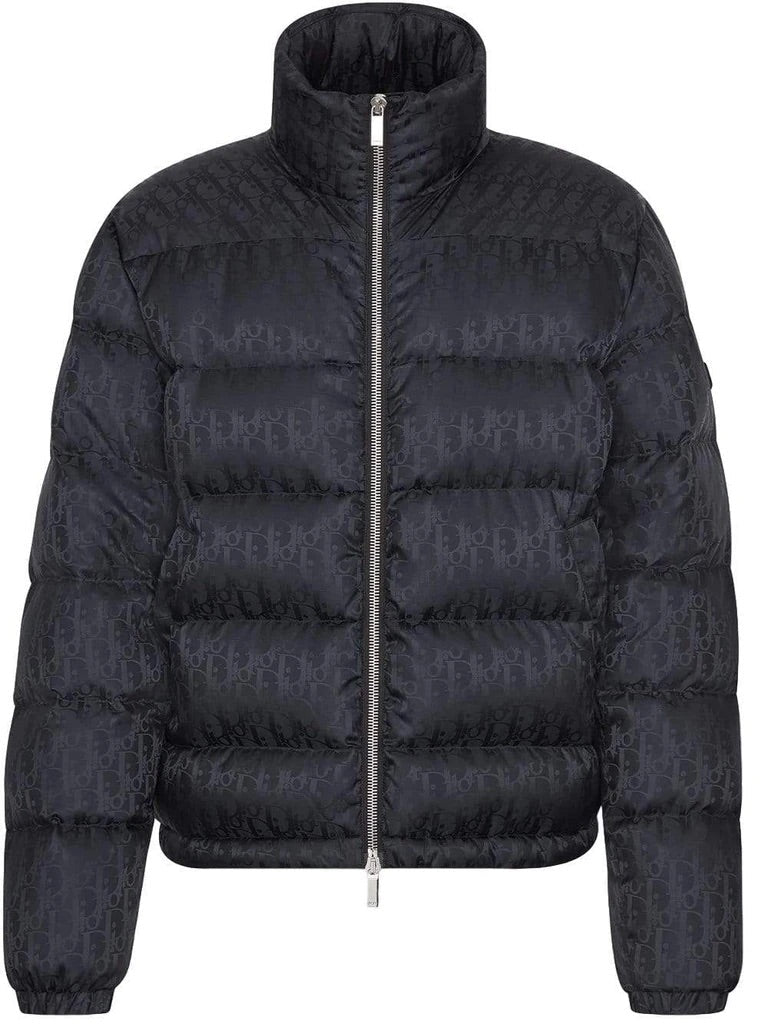 Dior BLACK DOWN PUFFER JACKET WITH DIOR OBLIQUE PRINT