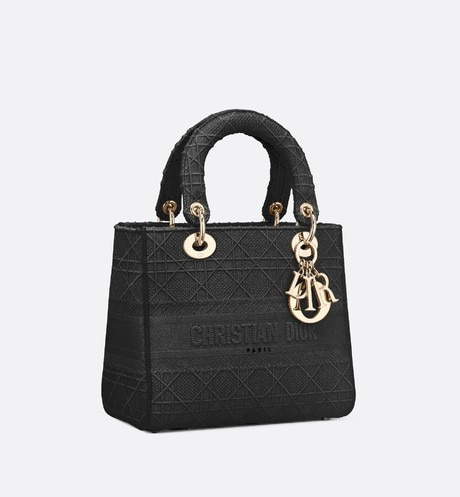 SAC CANNAGE BRODÉ DIOR MEDIUM NOIR LADY D-LITE