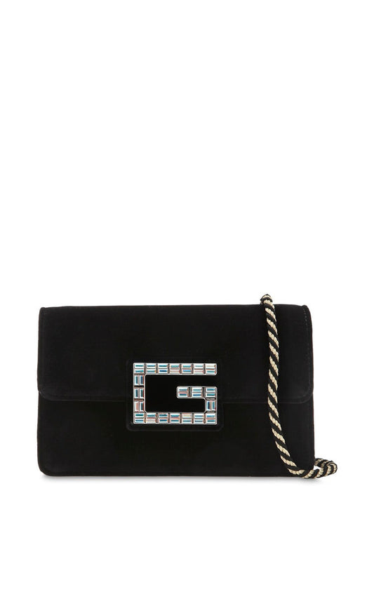 SAC ÉPAULE EN VELOURS GUCCI BROADWAY CRYSTAL G FEMME 