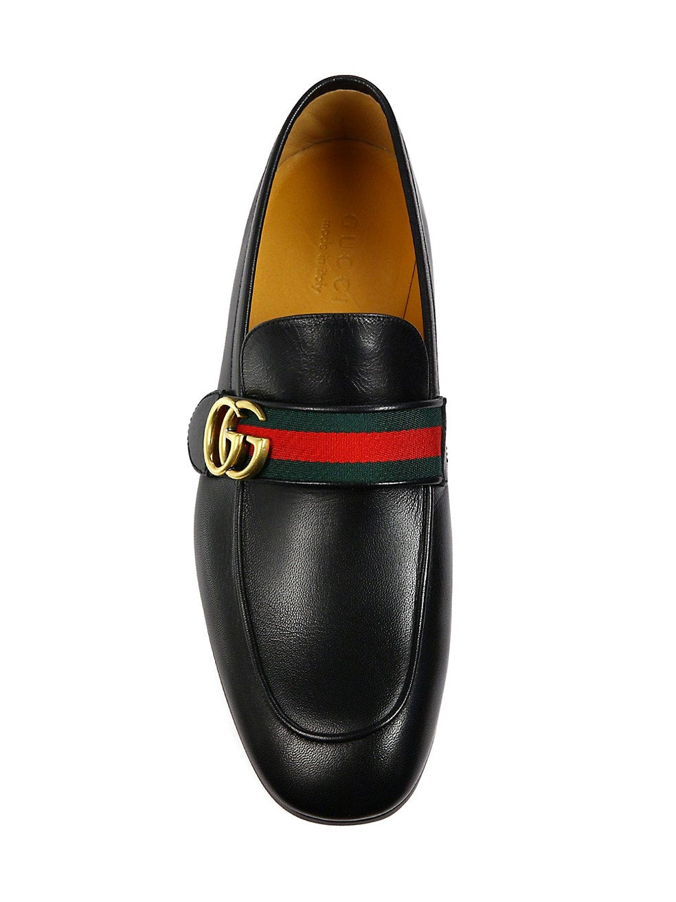 Mocasín de cuero Gucci con tribanda GG