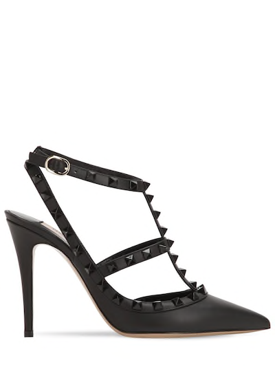 WOMEN VALENTINO GARAVANI 100MM ROCKSTUD LEATHER PUMPS