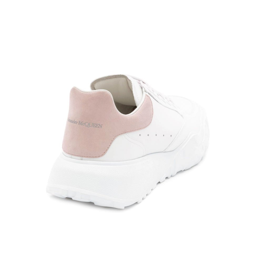 Alexander McQueen Leather Court Trainer Sneakers White Patchouli