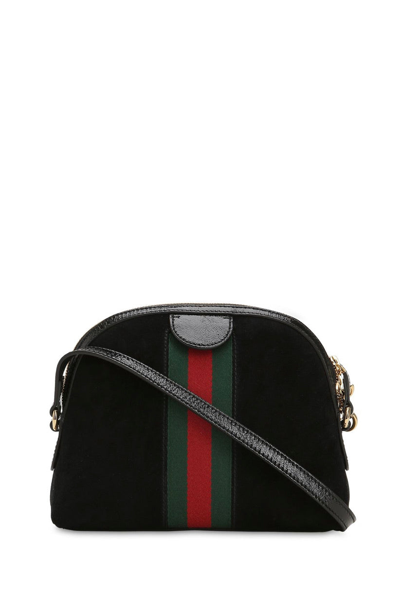 GUCCI SMALL OPHIDIA SUEDE SHOULDER BAG