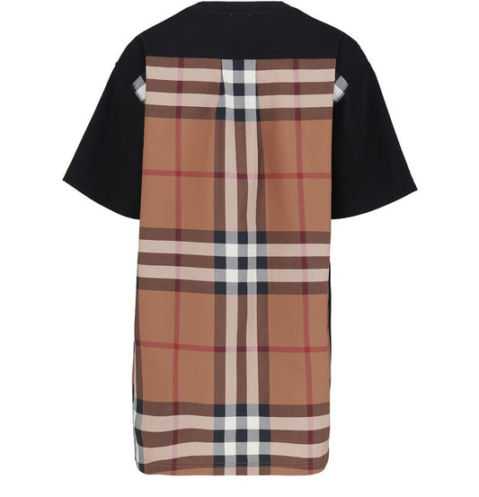 BURBERRY Check Panel Cotton Oversized T-shirt