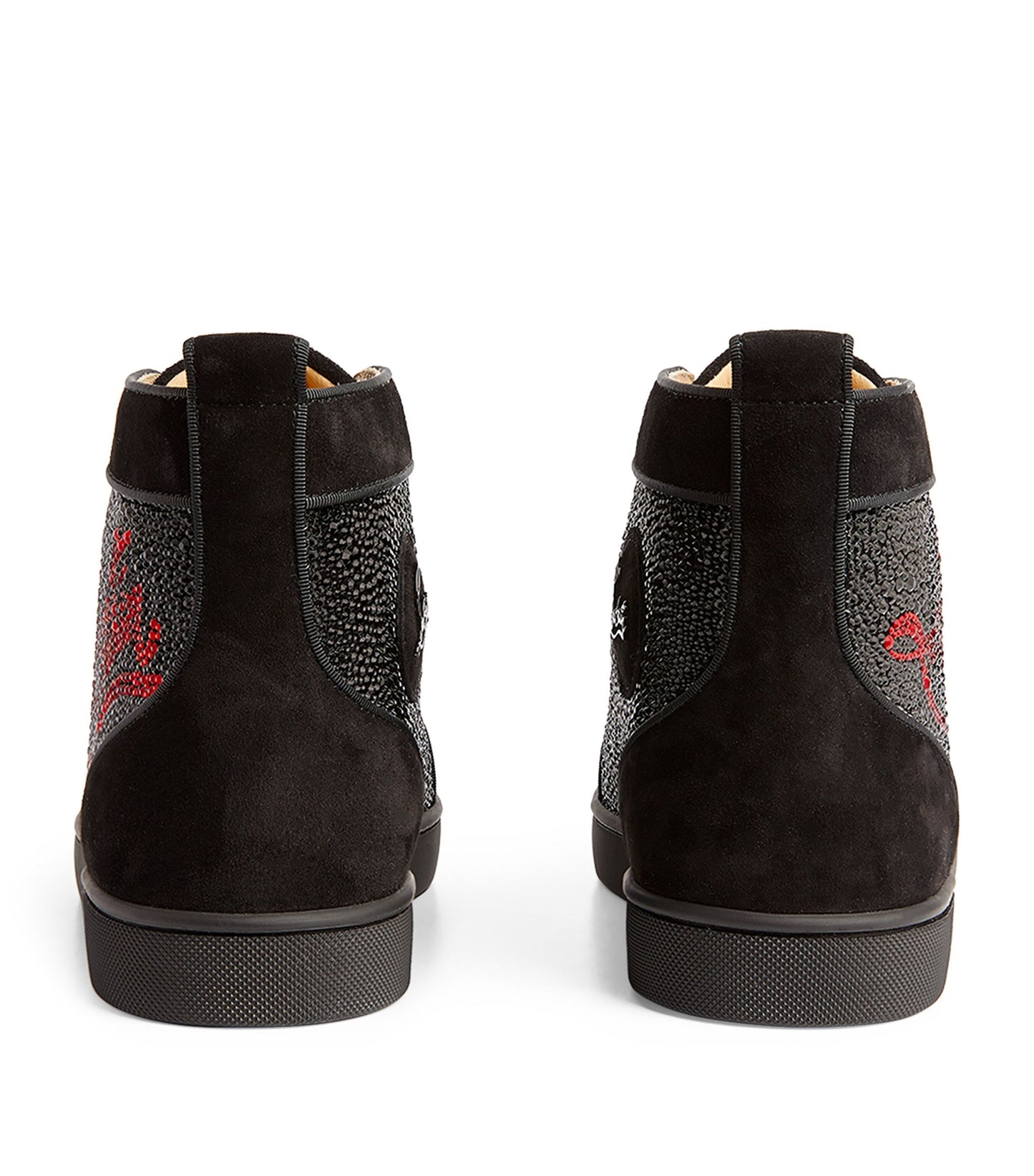 Louboutin Louis Strass Suede High-Top Sneakers