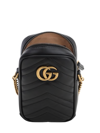 GUCCI GG MARMONT 2.0 LEATHER  MINI PHONE POUCH BAG