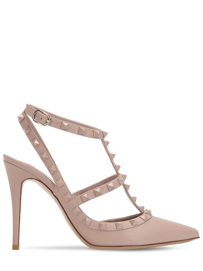 WOMEN VALENTINO GARAVANI 100MM ROCKSTUD LEATHER PUMPS