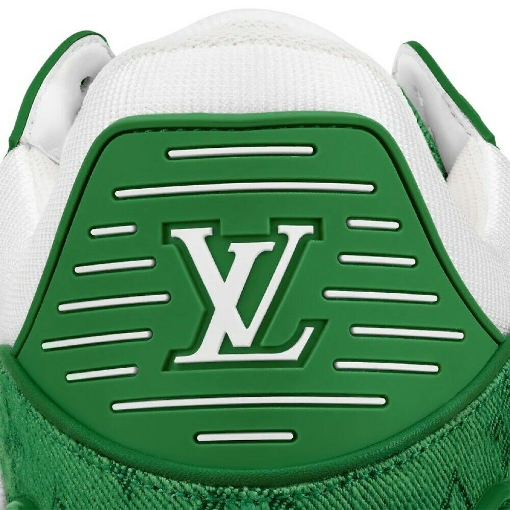 Louis Vuitton LV Trainer Sneaker Monogram Denim Blanc Vert