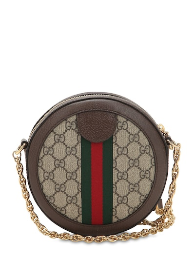 WOMEN GUCCI MINI OPHIDIA GG SUPREME ROUND BAG