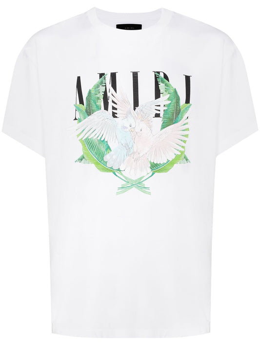 Camiseta hombre AMIRI estampado pareja pájaros 