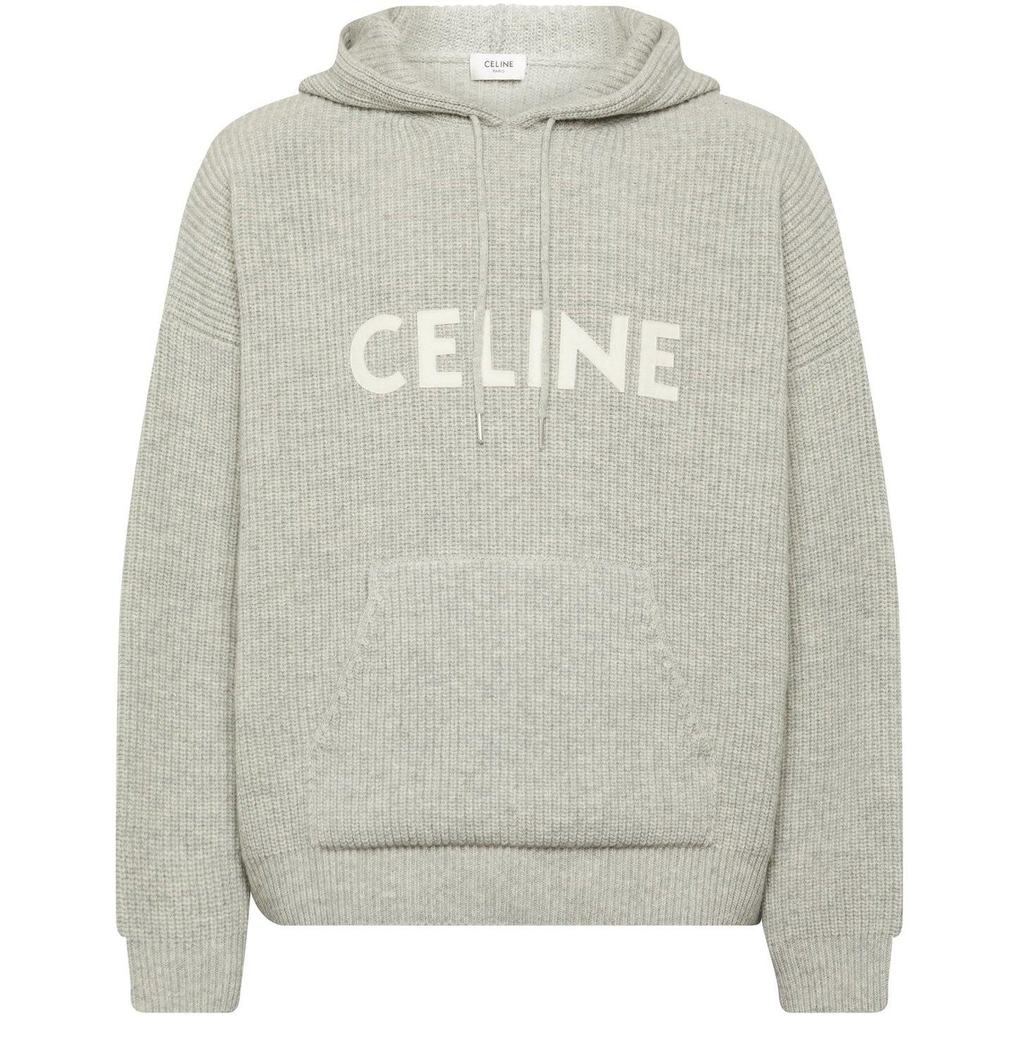 Pull à capuche Celine en laine côtelée