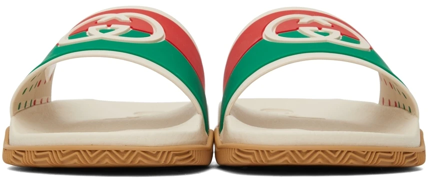 Sandale à glissière GUCCI blanc cassé à verrouillage G