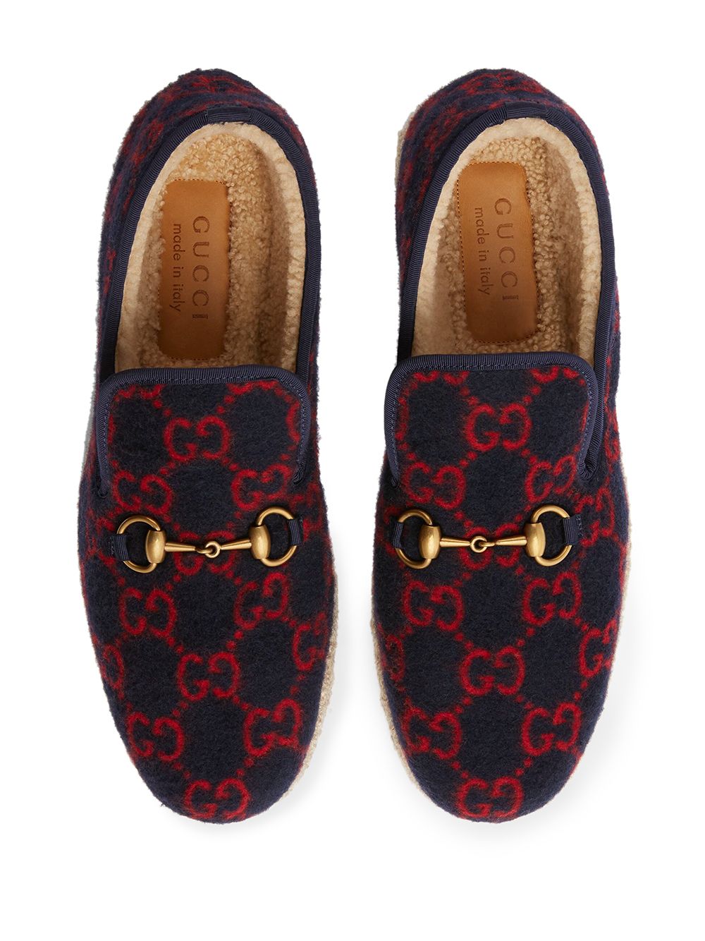 Mocasines Gucci de lana con GG