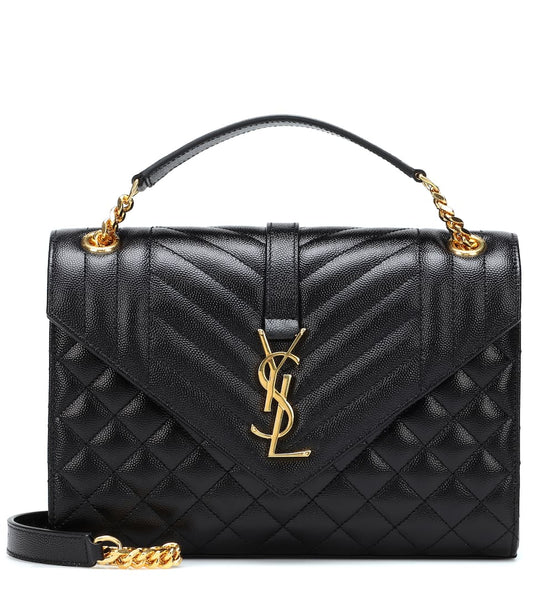 Yves Saint Laurent YSL Enveloppe Medium Bag In Mix Matelasse Grain De Poudre  Embossed Leather