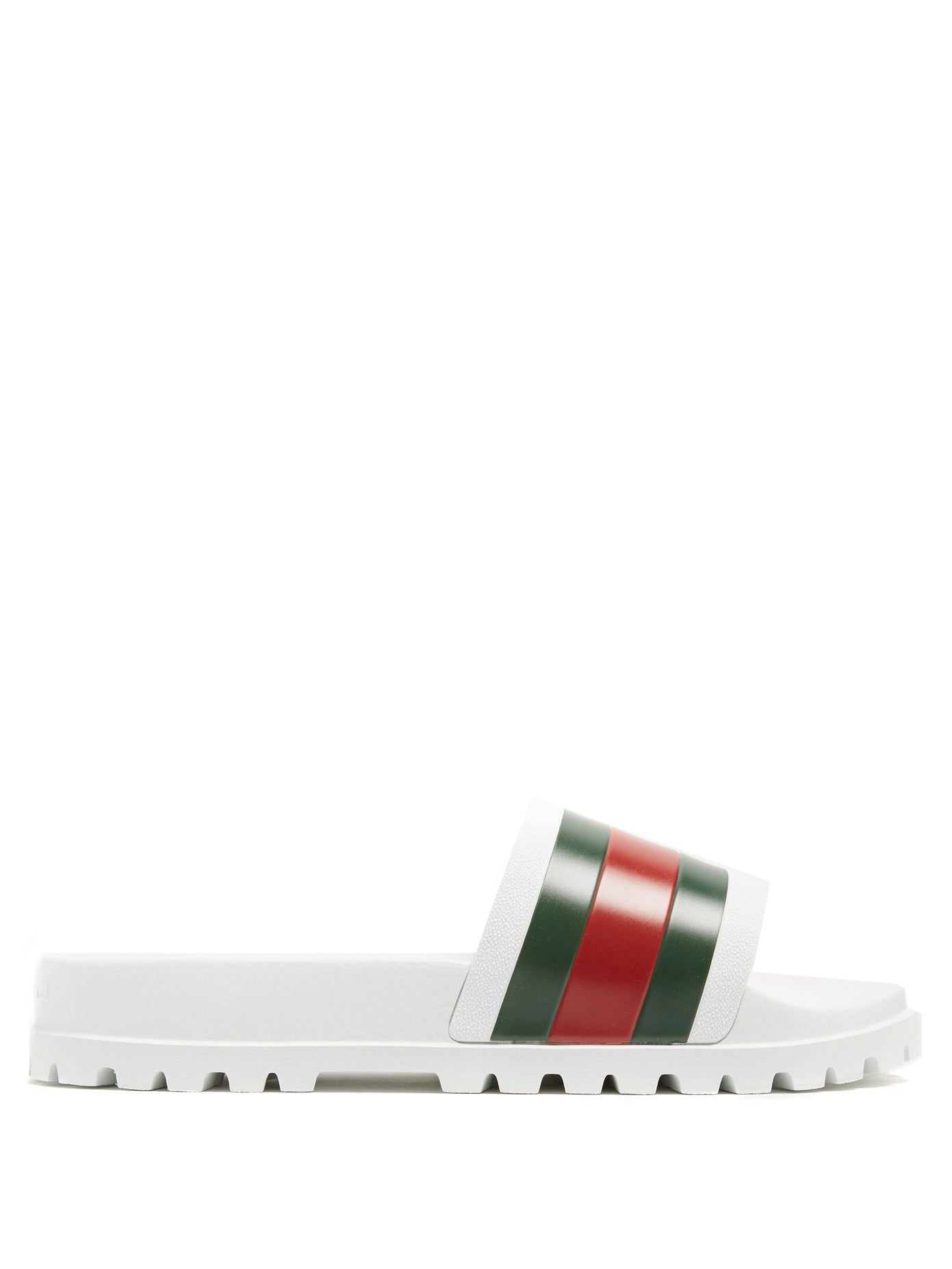 Men Gucci Web slide sandal in White