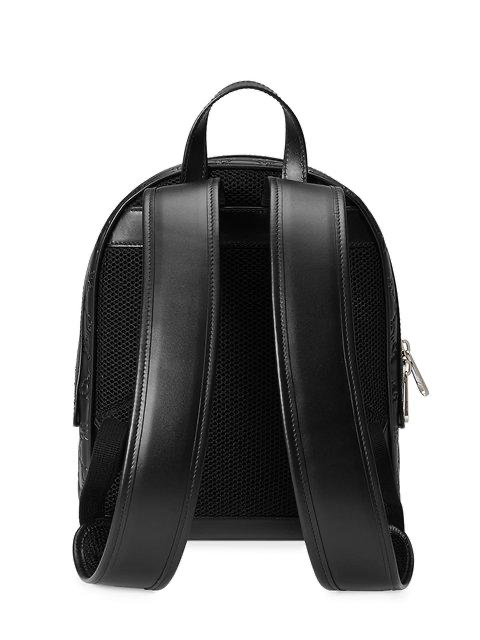 Gucci Small Signature Leather Backpack In Black Gucci Signature