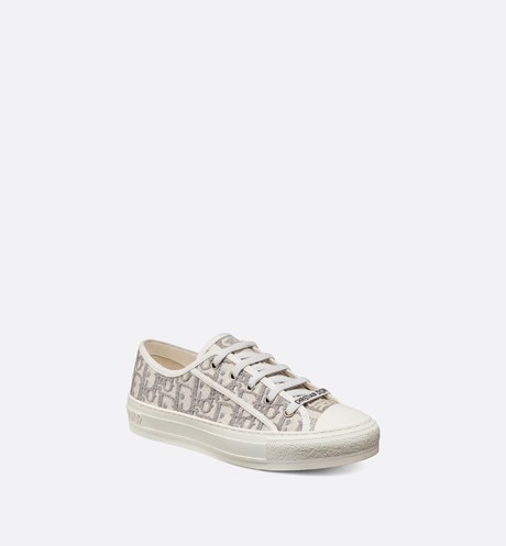 WOMEN DIOR GRAY WALK'N'DIOR DIOR OBLIQUE EMBROIDERED COTTON SNEAKER