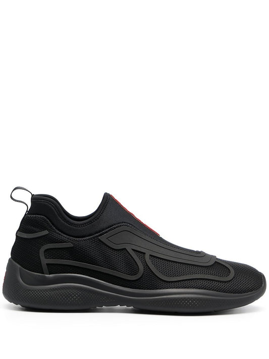 PRADA Mesh-panel slip-on sneakers