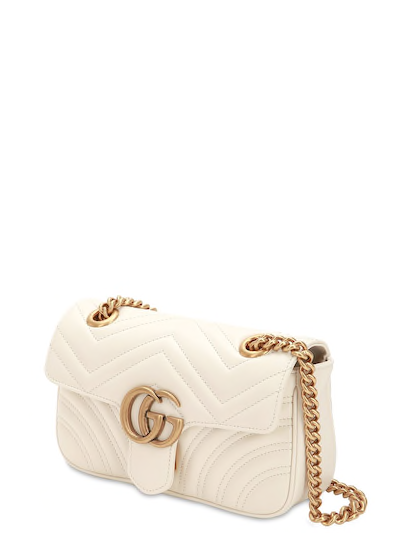 GUCCI MINI GG MARMONT 2.0 LEATHER SHOULDER BAG