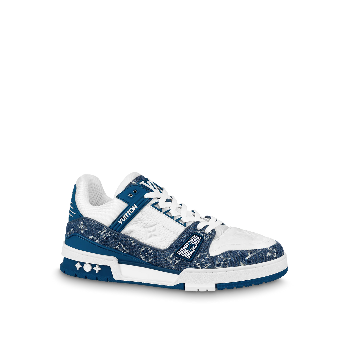 Louis Vuitton LV Trainer Sneaker Monogram Denim Blanc bleu