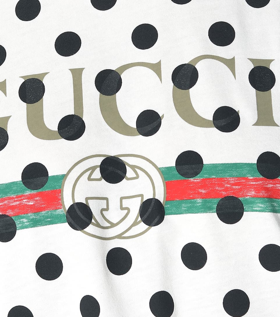 Women GUCCI Logo cotton-jersey T-shirt