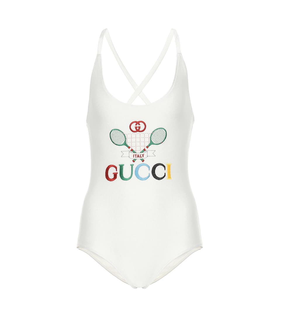 Women GUCCI Embroidered one-piece swimsuit